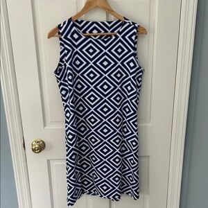 MAHI GOLD Navy and White Geometric Mini Dress, sz L